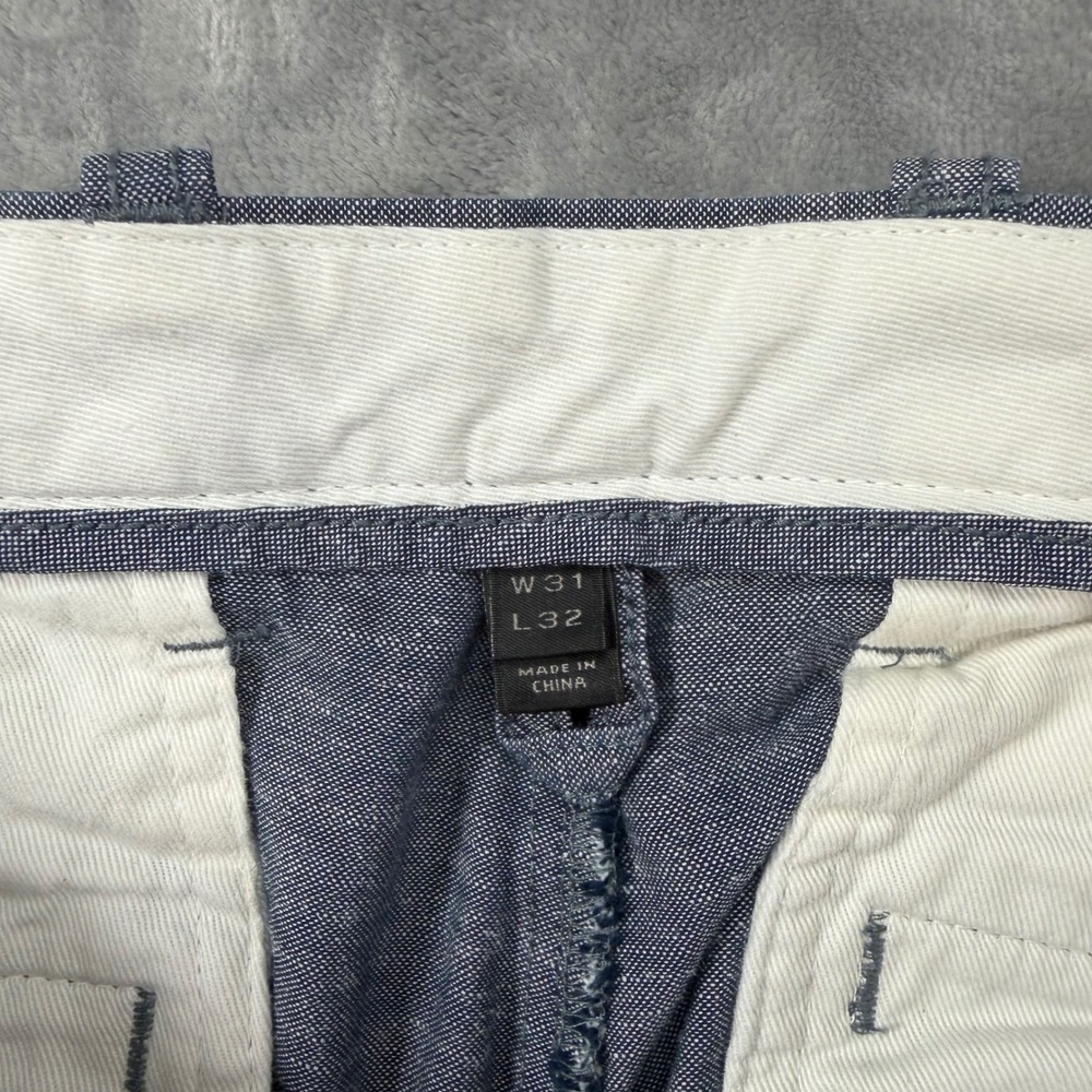 J.Crew 484 Slim Fit Chino Pants Men's Size 31x32 Blue Cotton Linen - Picture 5 of 9